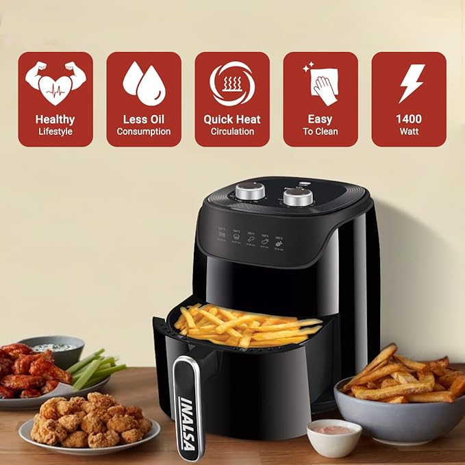 INALSA Air Fryer 1400W with 4.2 Liter Capacity