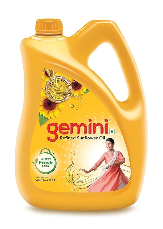 5L Gemini Oil_ARIPL Gemini Refined Sunflower Oil Jar, (West)
