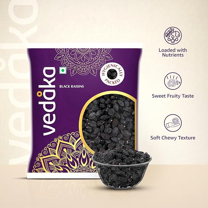 1Kg- Vedaka Premium Black Raisins | Kali Kishmish