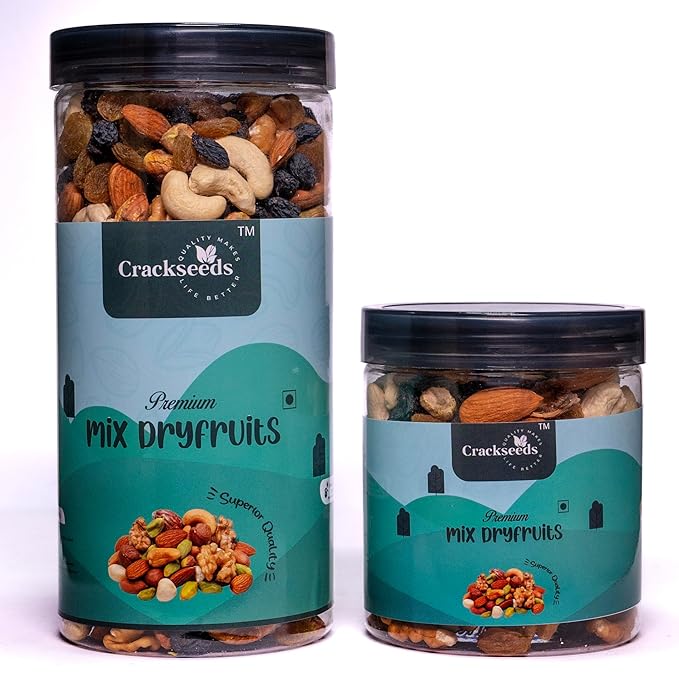1 KG Crackseeds Premium International Healthy Nutmix, Dried Almonds, Black Raisins, Cashewnuts, Dry Fig, Green Raisins, Pistachio Kernels & Walnut Kernels (1000)
