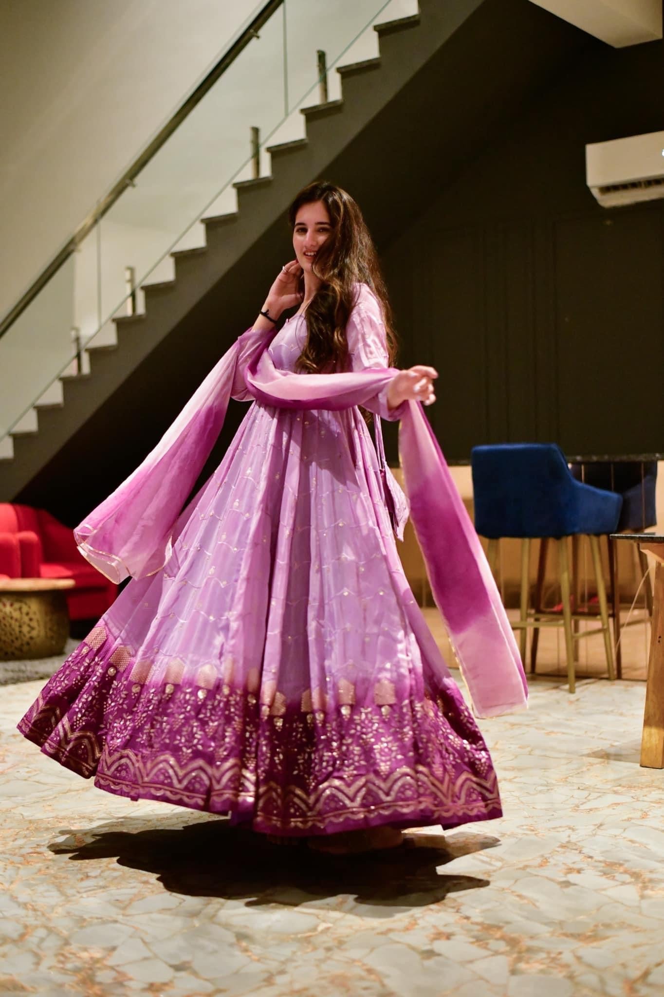Natasha ombre silk embroidered set