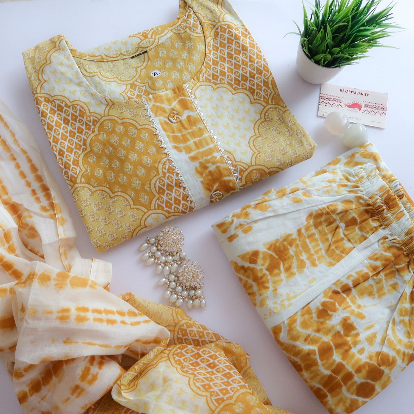 Yellow Tie Dye Suit Set