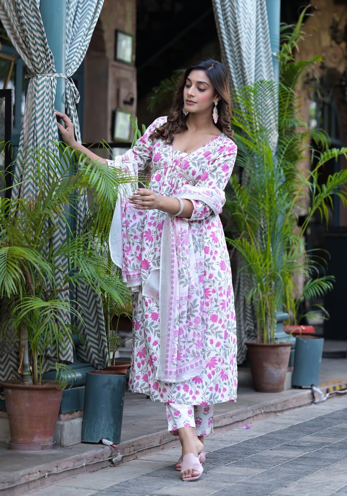 Soothing Rani Pink Premium Cotton Suit Set