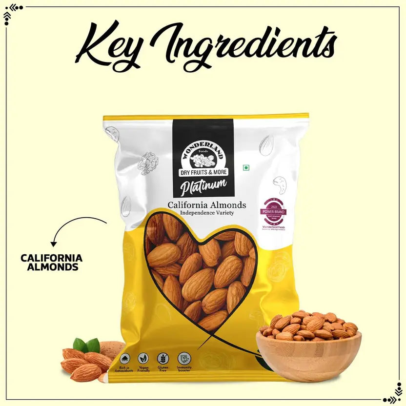 (1 kg) WONDERLAND Raw California Independence Almonds Almonds (Badam)