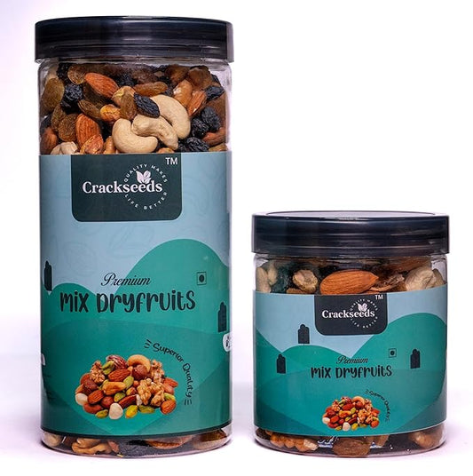 1 KG Crackseeds Premium International Healthy Nutmix, Dried Almonds, Black Raisins, Cashewnuts, Dry Fig, Green Raisins, Pistachio Kernels &amp; Walnut Kernels (1000)
