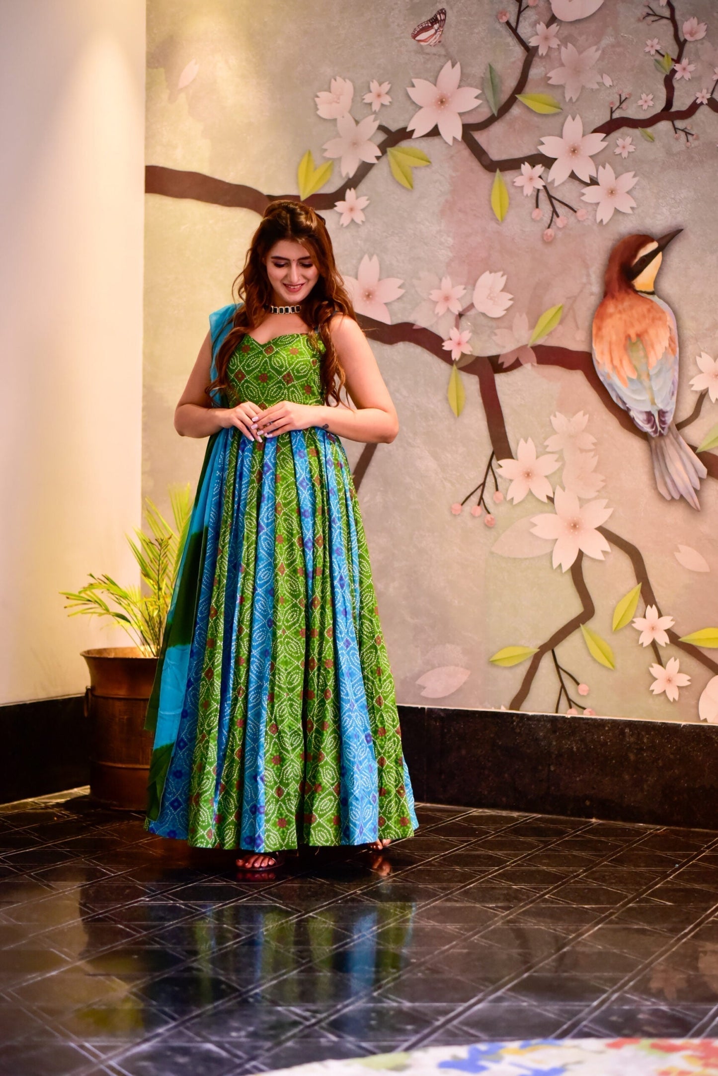 secret blue and green maxi set