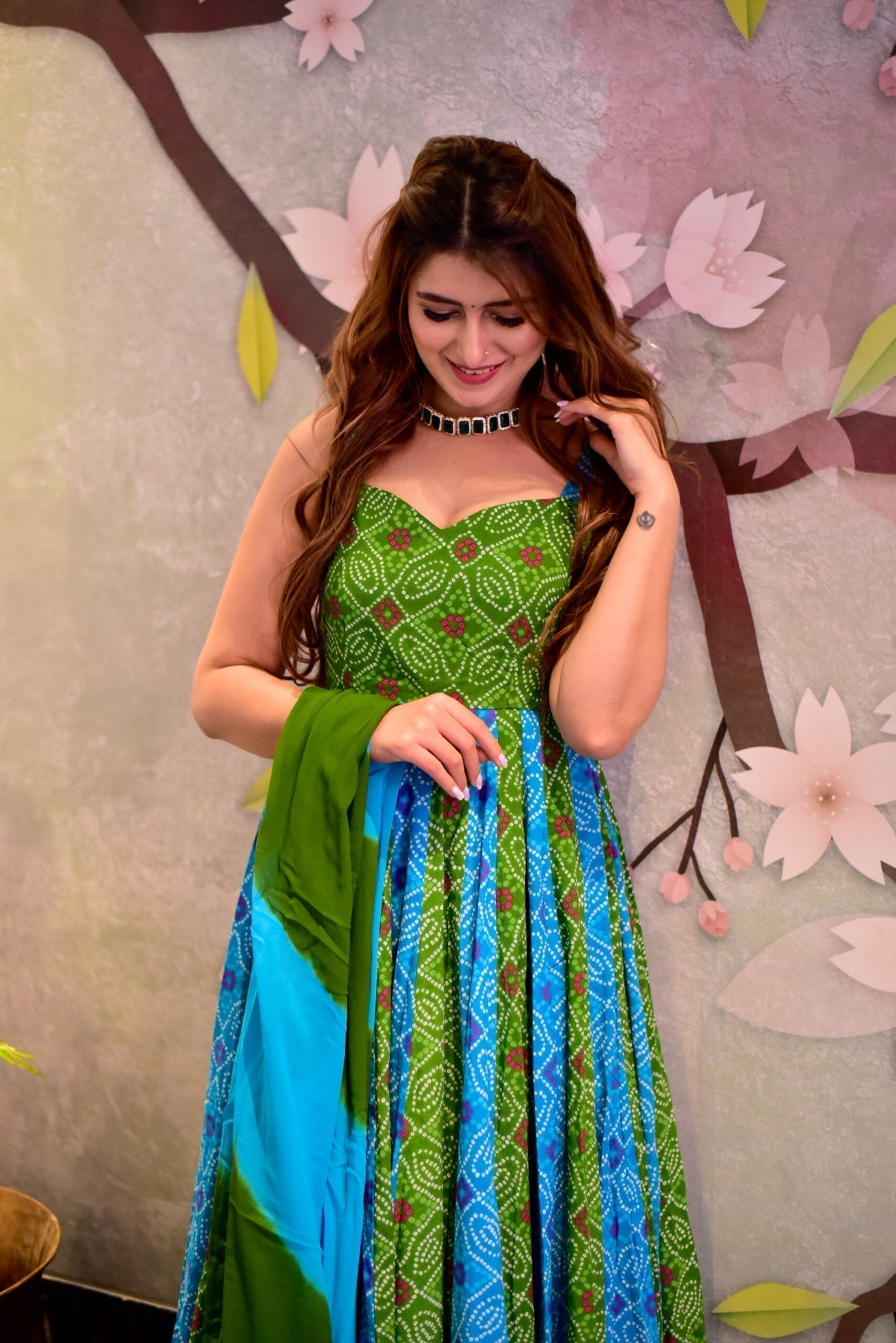 secret blue and green maxi set